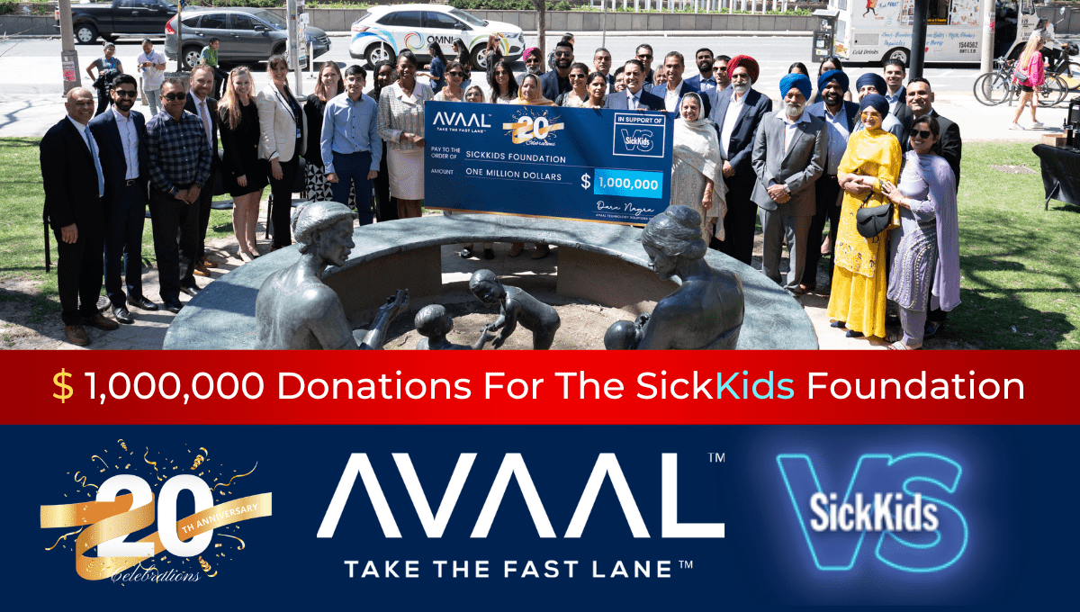 SickKids Foundation receives transformational $1,000,000 donation from Avaal Technology as it celebrates its 20th anniversary
